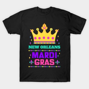 New Orleans Carnival Beads And Blings Party 2022 Mardi Gras T-Shirt